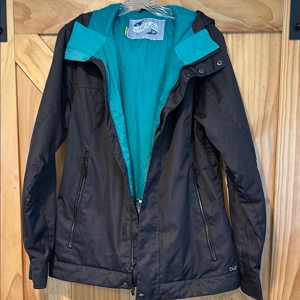 Burton Dry Ride Women's Charcoal Grey Snowboard Jacket with Teal Lining